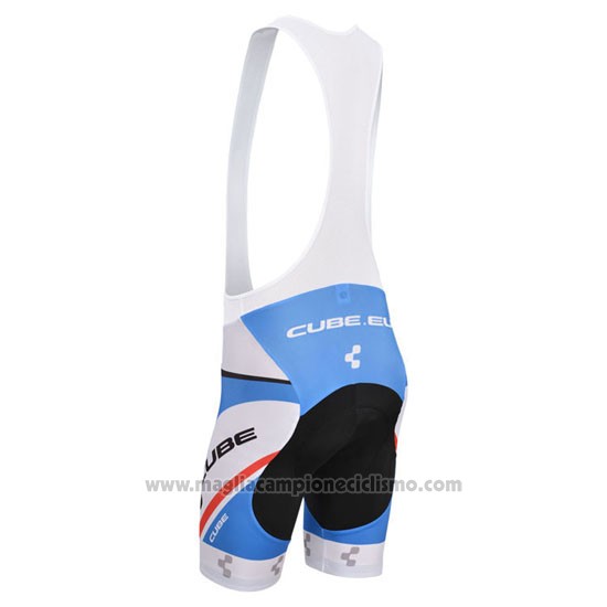 2014 Abbigliamento Ciclismo Cube Bianco e Blu Manica Corta e Salopette
